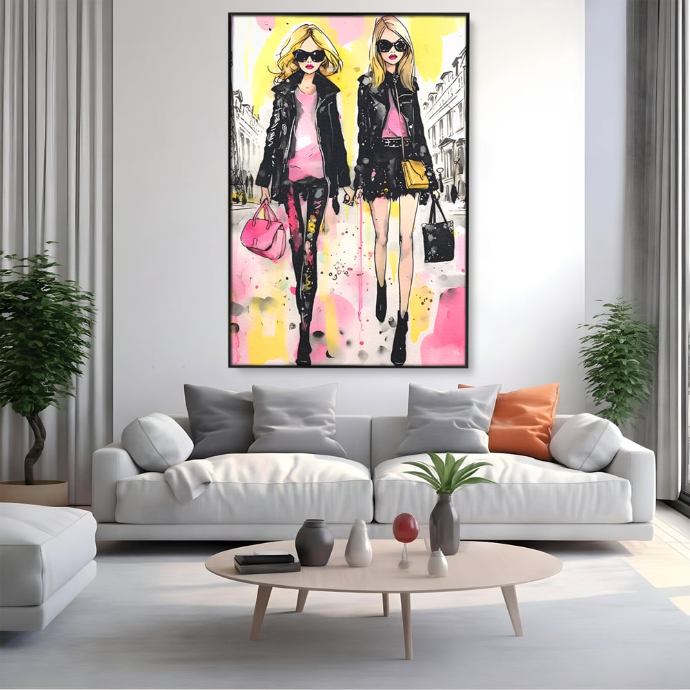Tablou Canvas C1104, Fashion Girls , Culori, Moda, Fete, Living Room, Bedroom, Relaxare, Culori Vibrante
